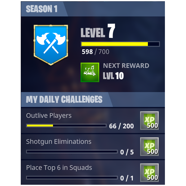 Fortnite Von Epic Games - daily challenges png