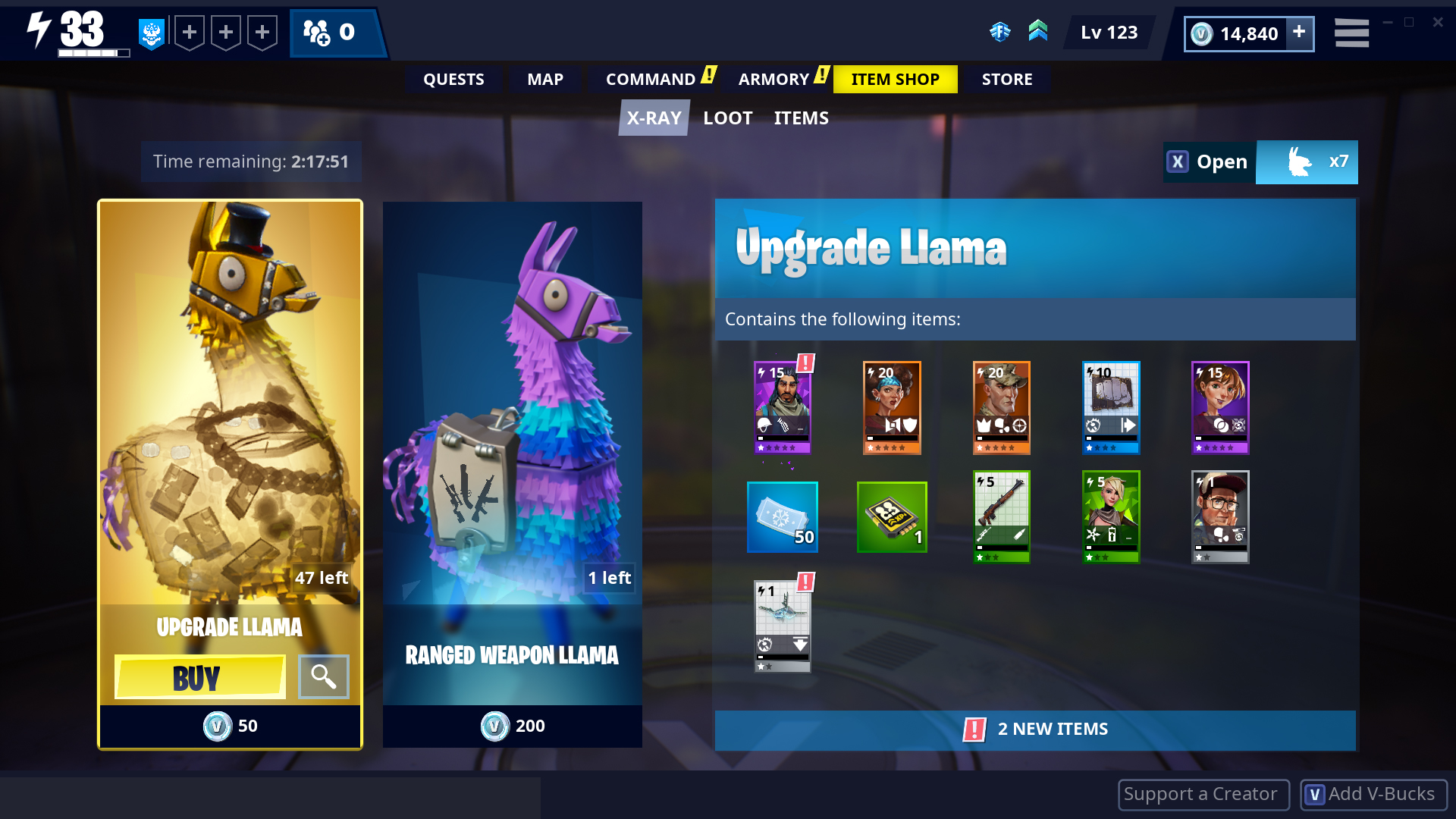 Lama de Fortnite Saison 7 : Les lamas sont devenus vivants