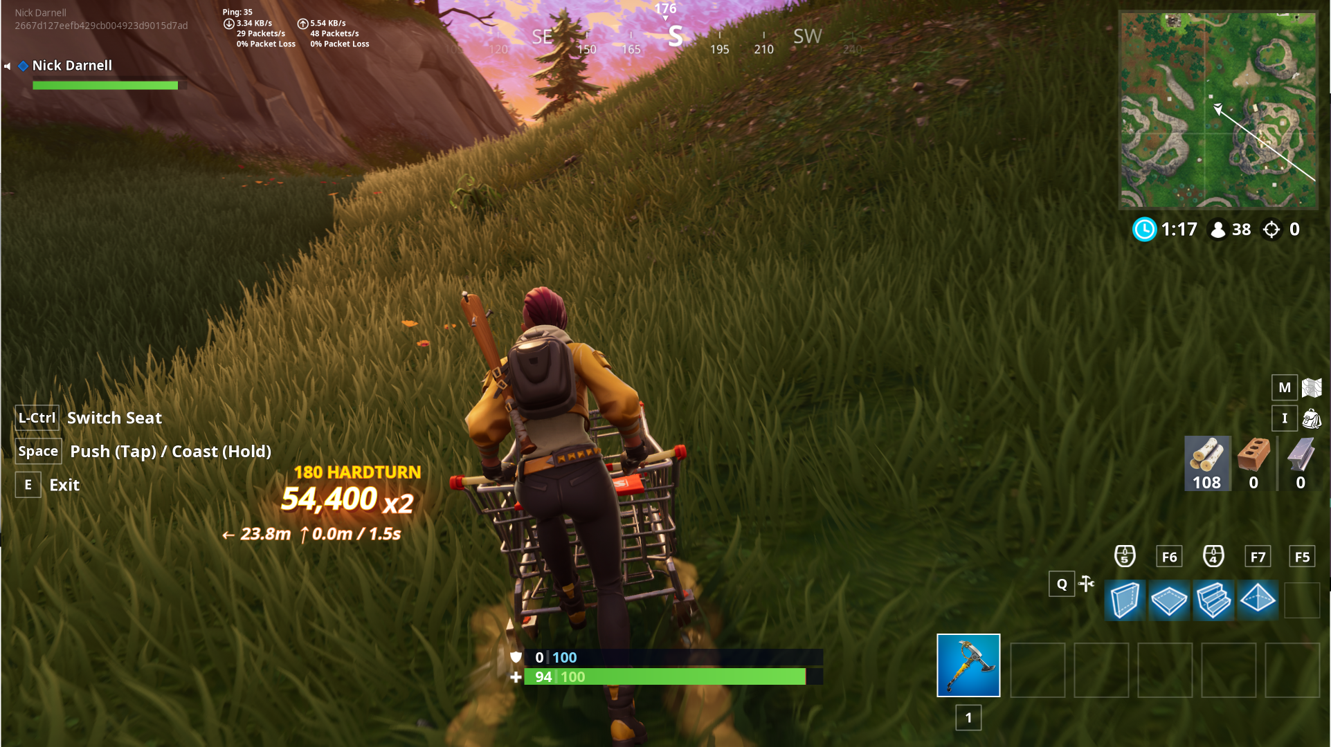 bust a move with an atk or shopping cart new functionality has been added to the ui that shows what type of stunt you pulled and the points you earned for - atk fortnite bug