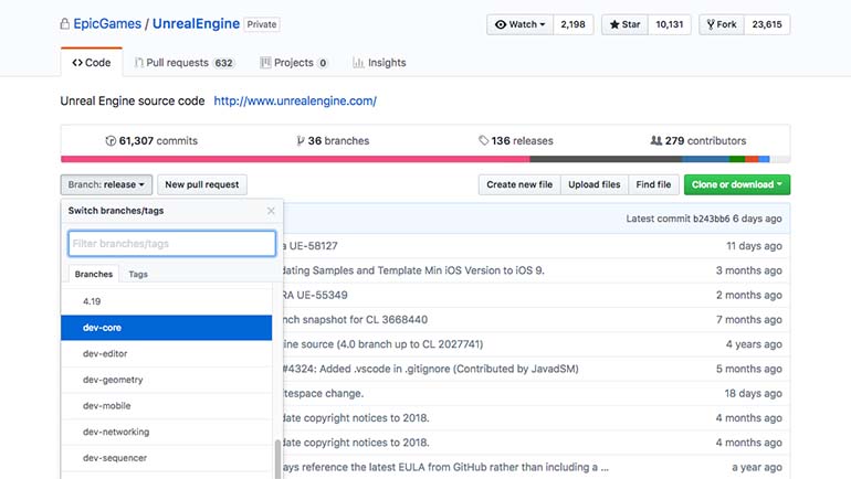 Github开发分支现已开放 Unreal Engine