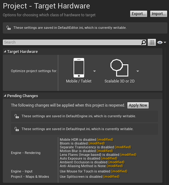 Project Target Hardware