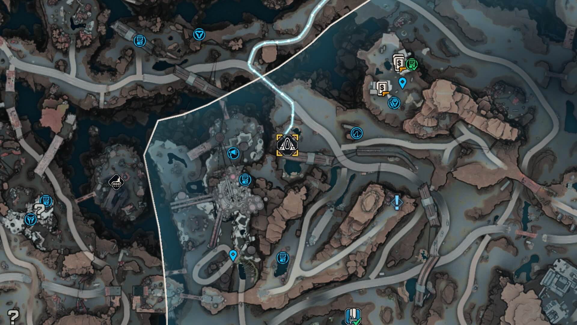 Carte de farm de butin de Radix dans Borderlands 4