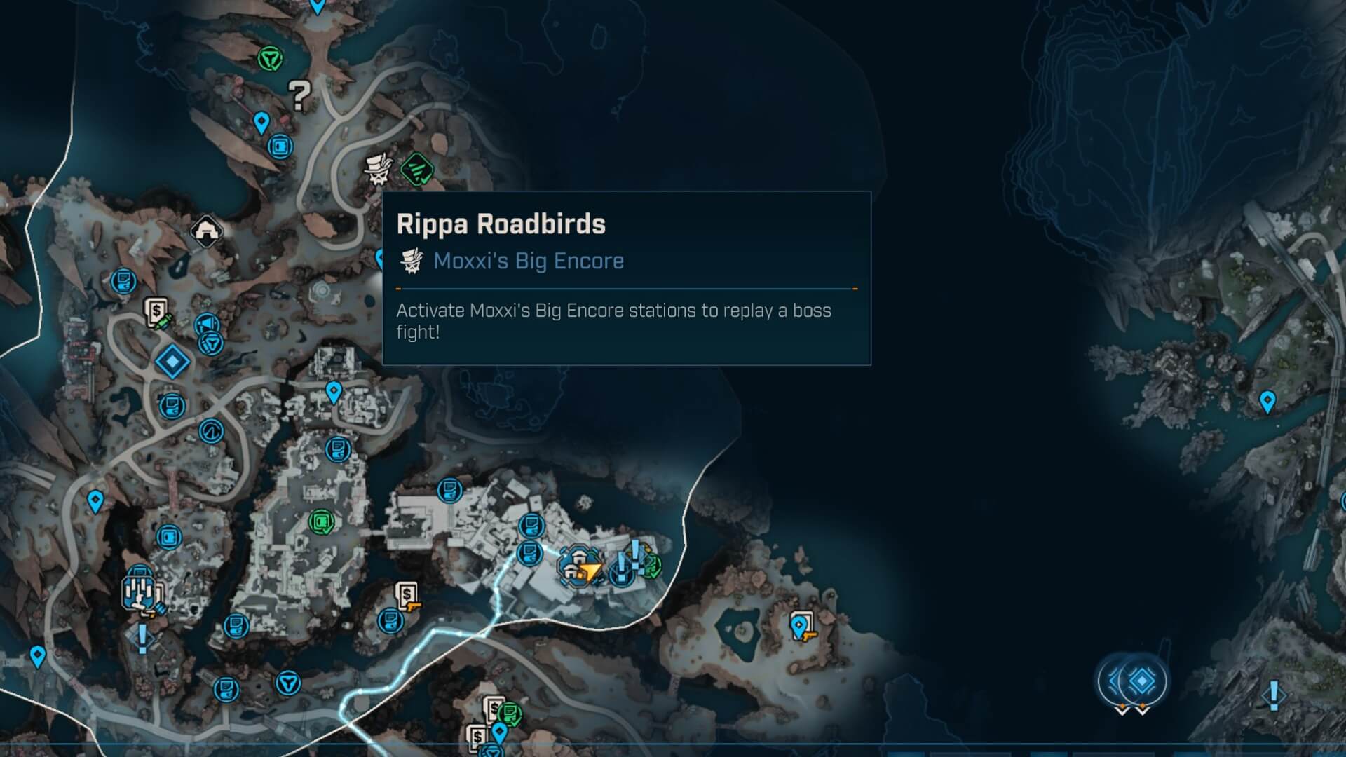 Carte de farm de butin des Piafs du bitume dans Borderlands 4