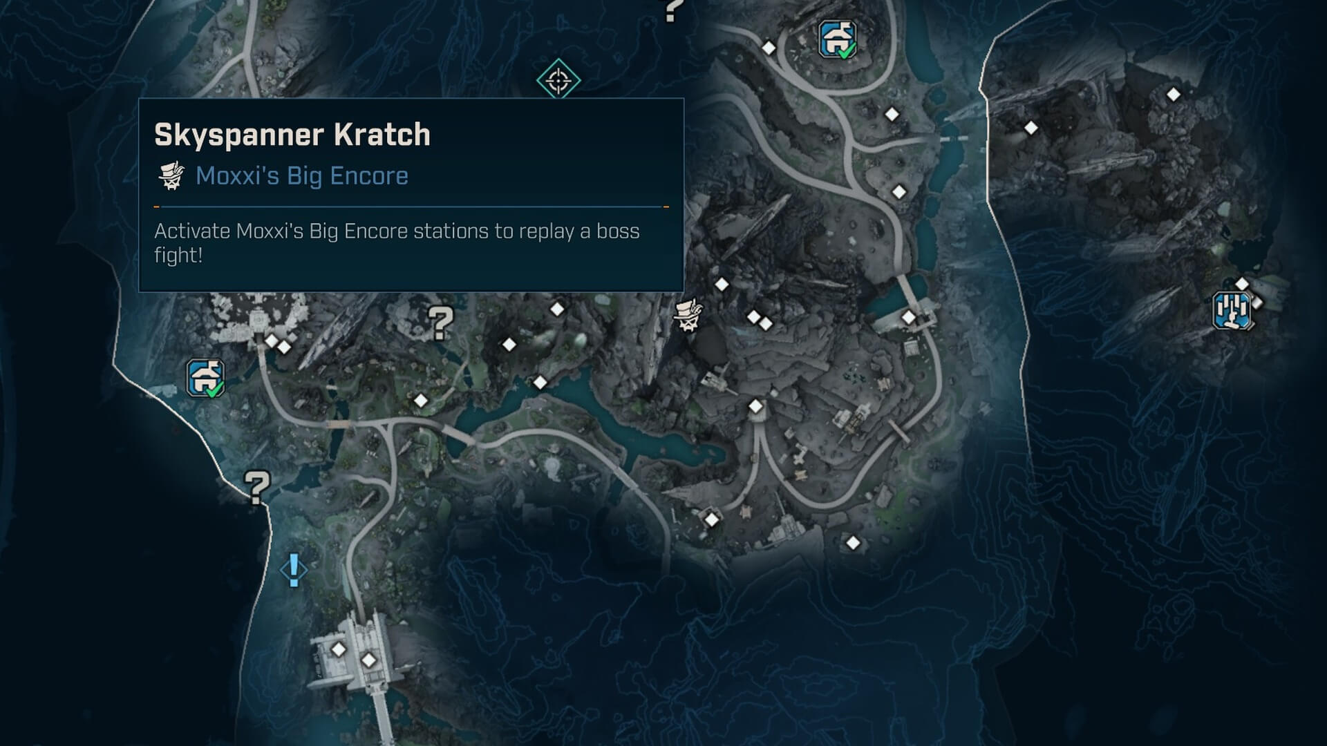 Carte de farm de butin de Kratch grand-ciel dans Borderlands 4