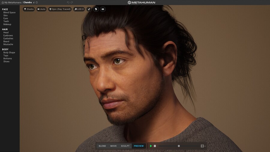 메타휴먼 크리에이터 - 리얼타임 에셋