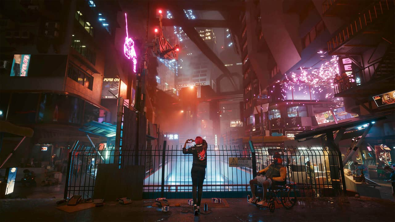 Eine Nachtszene aus Cyberpunk 2077