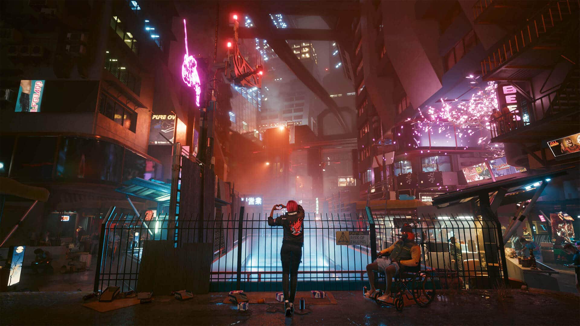Eine Nachtszene aus Cyberpunk 2077