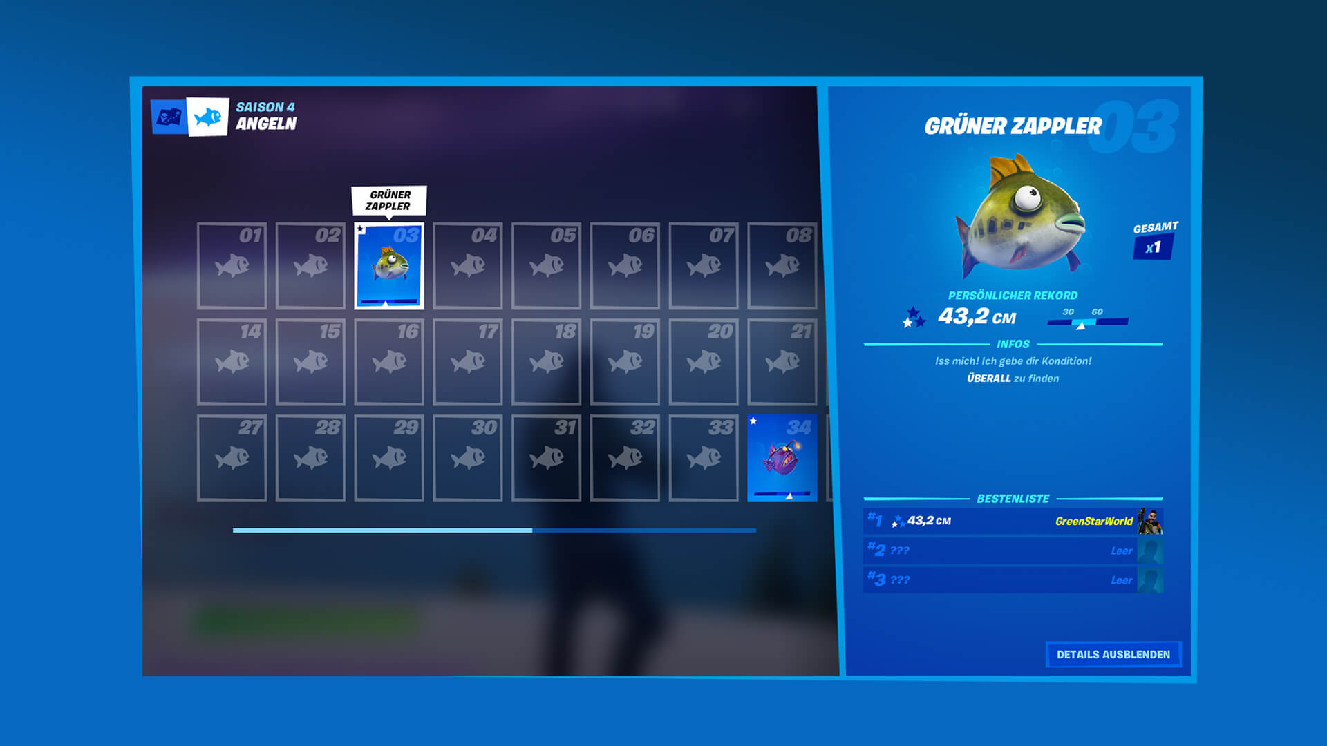 DE Fortnite Fishing Collection Book