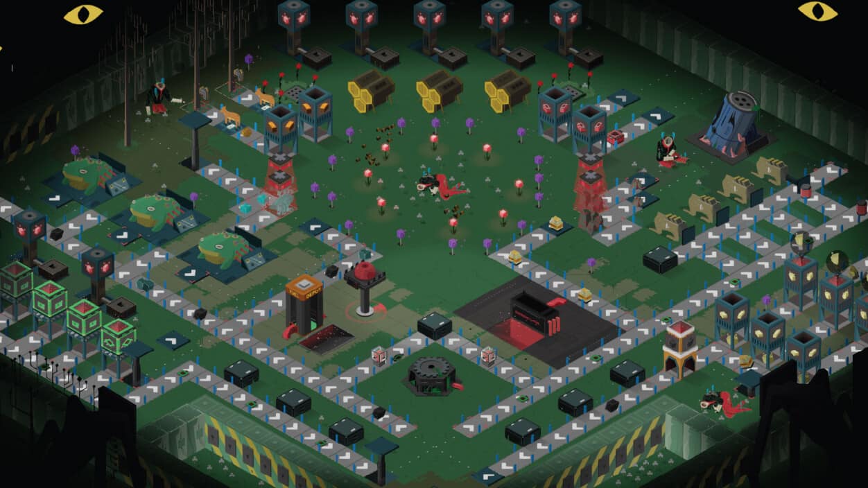 Dead Android amidst an automation line