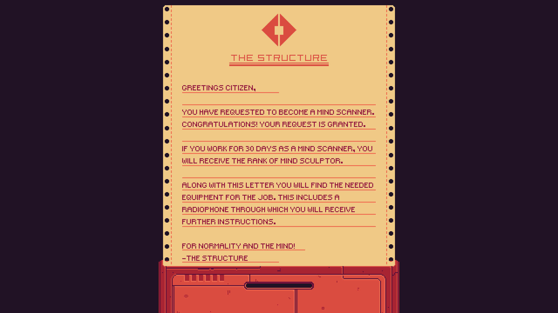 Communication from The Structure.