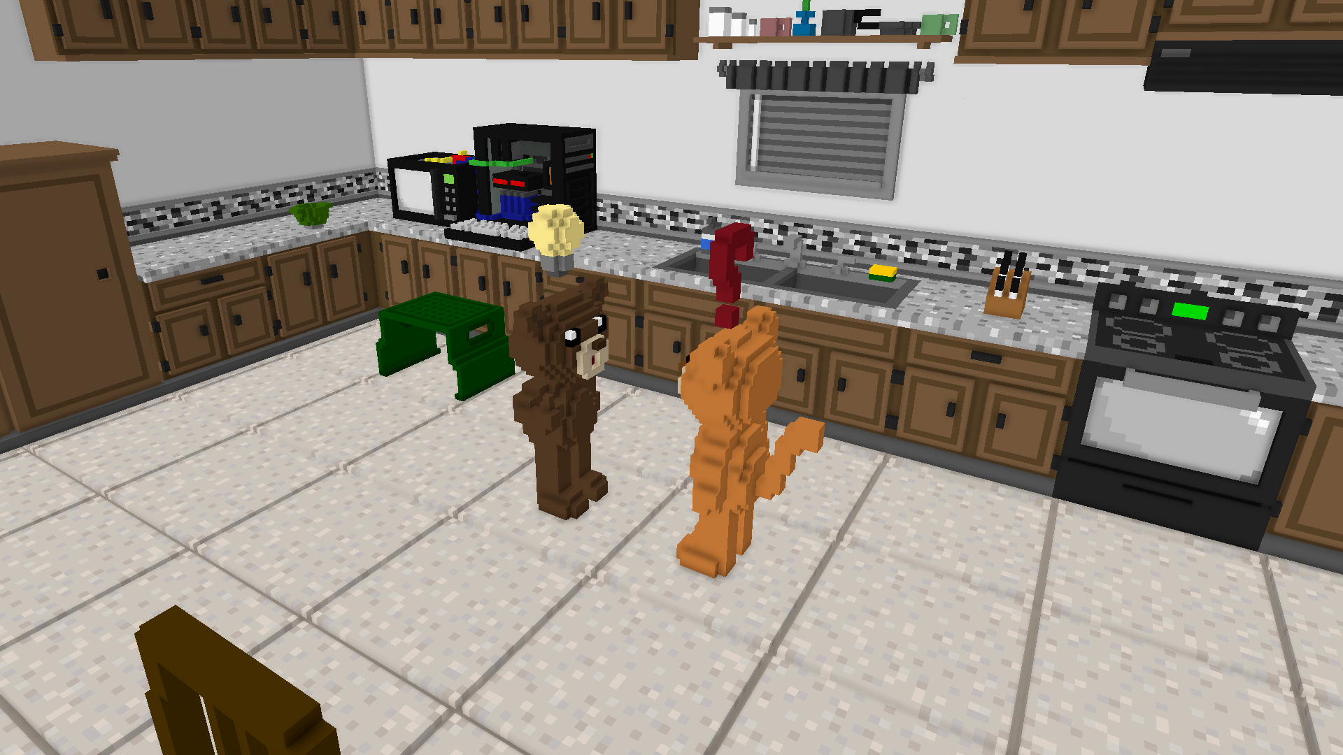 A kitchen scene from Little Jussin's Big Adventures, a game made with RPG in a Box.