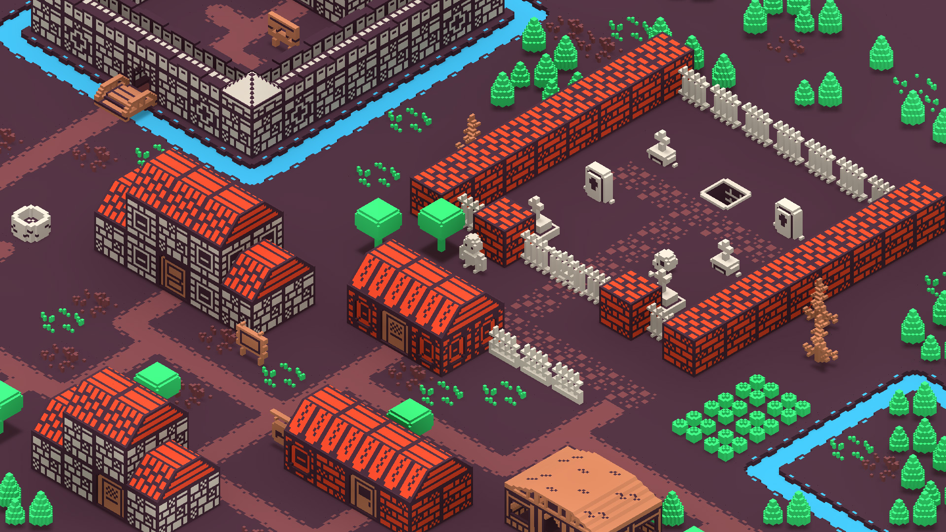 An in-game image from a demo game made using Kenney's 1-Bit asset pack.