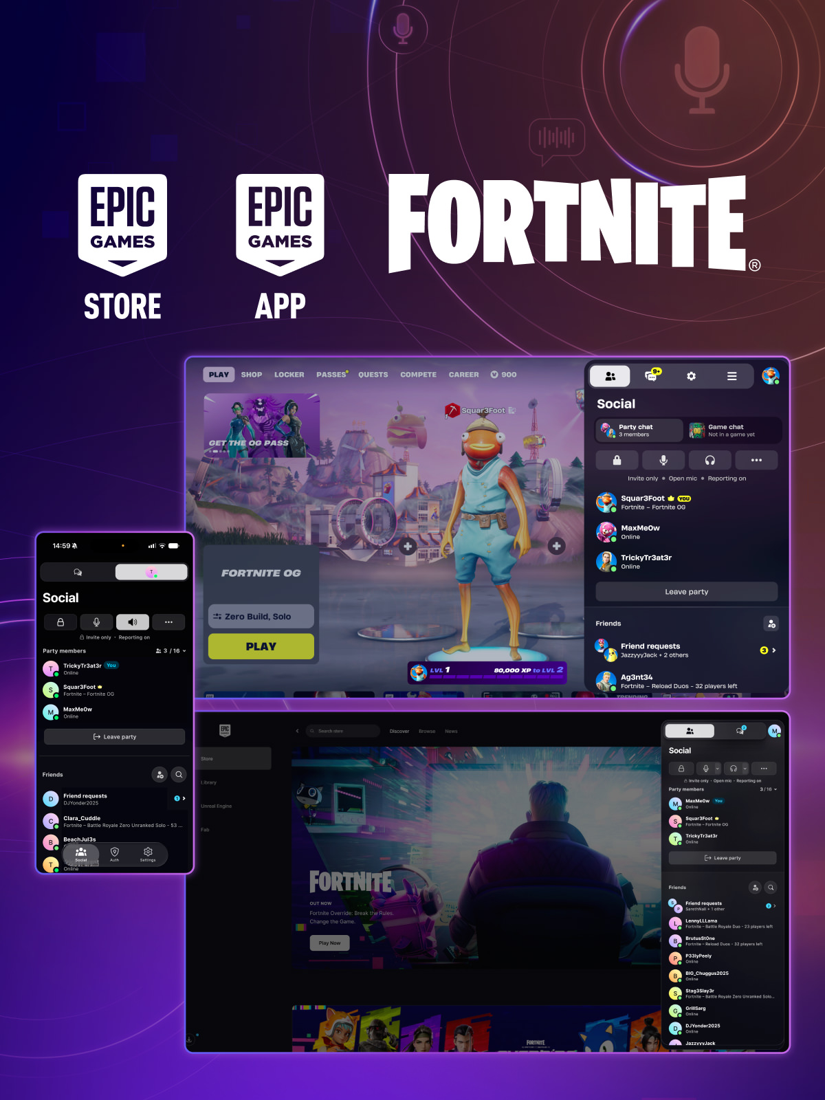 Epic Parties and Voice Cha