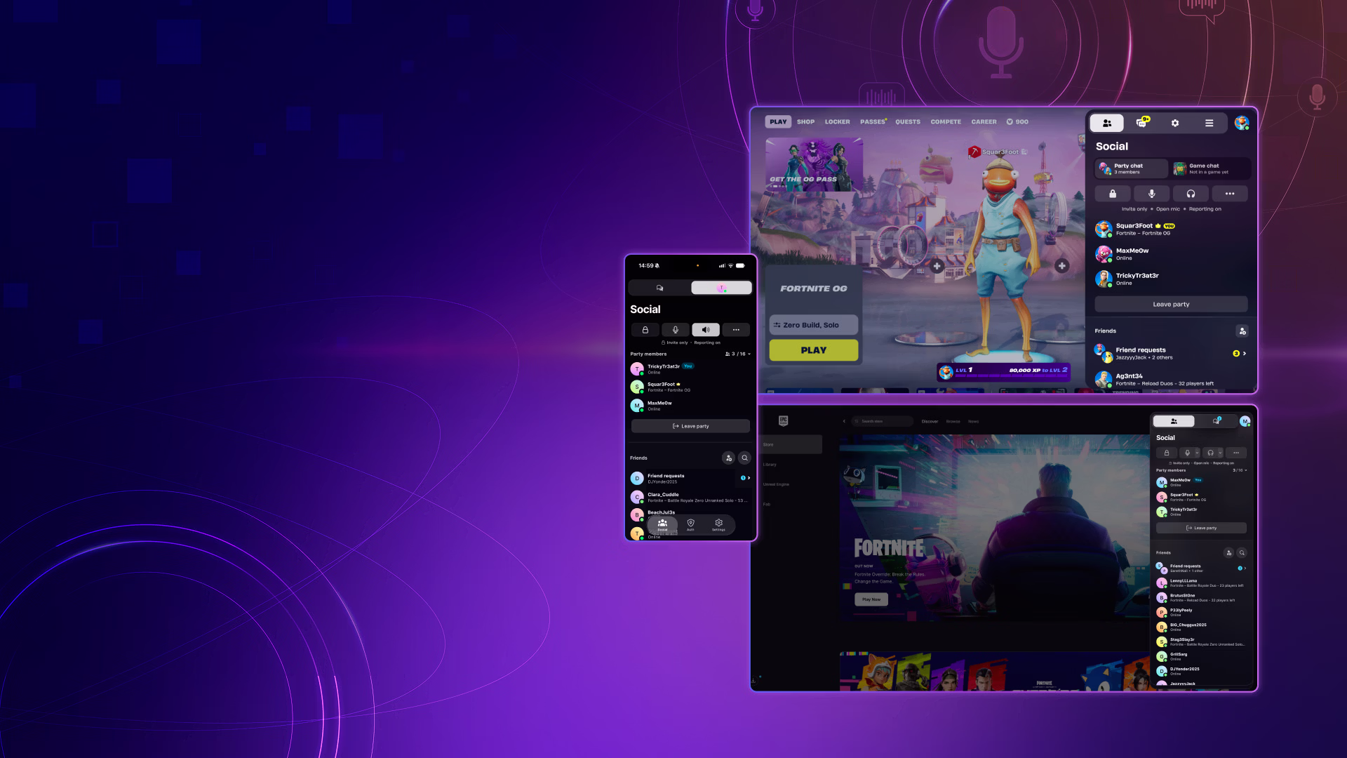 Epic Parties and Voice Chat