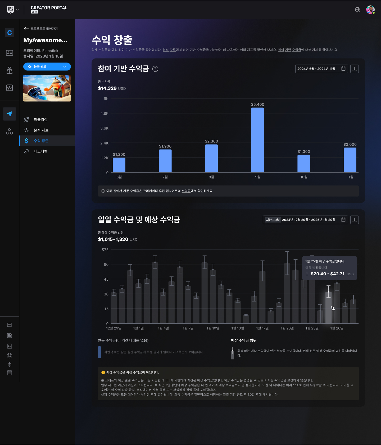 FNE Payout Estimator Export Last 30 Days Hover Inline KrKO