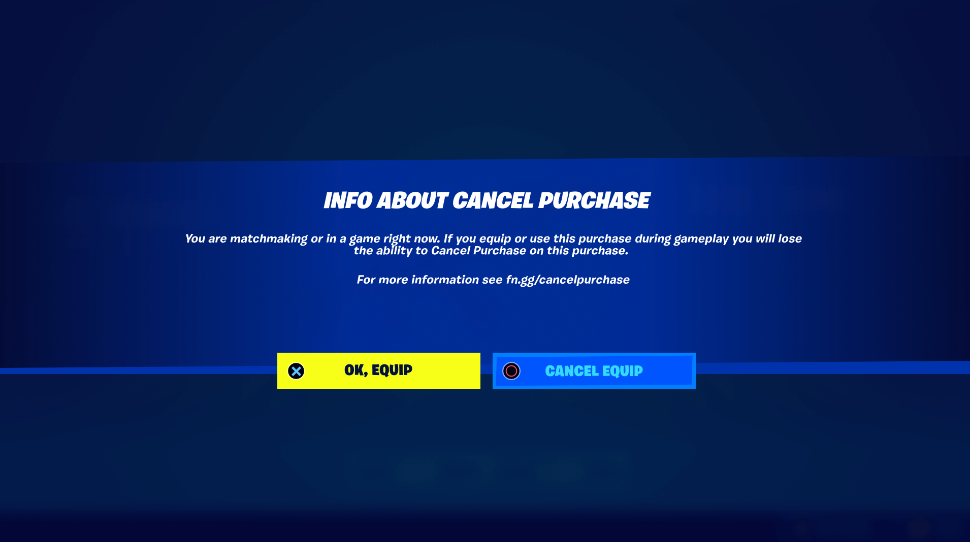 Fortnite Cancel Purchase