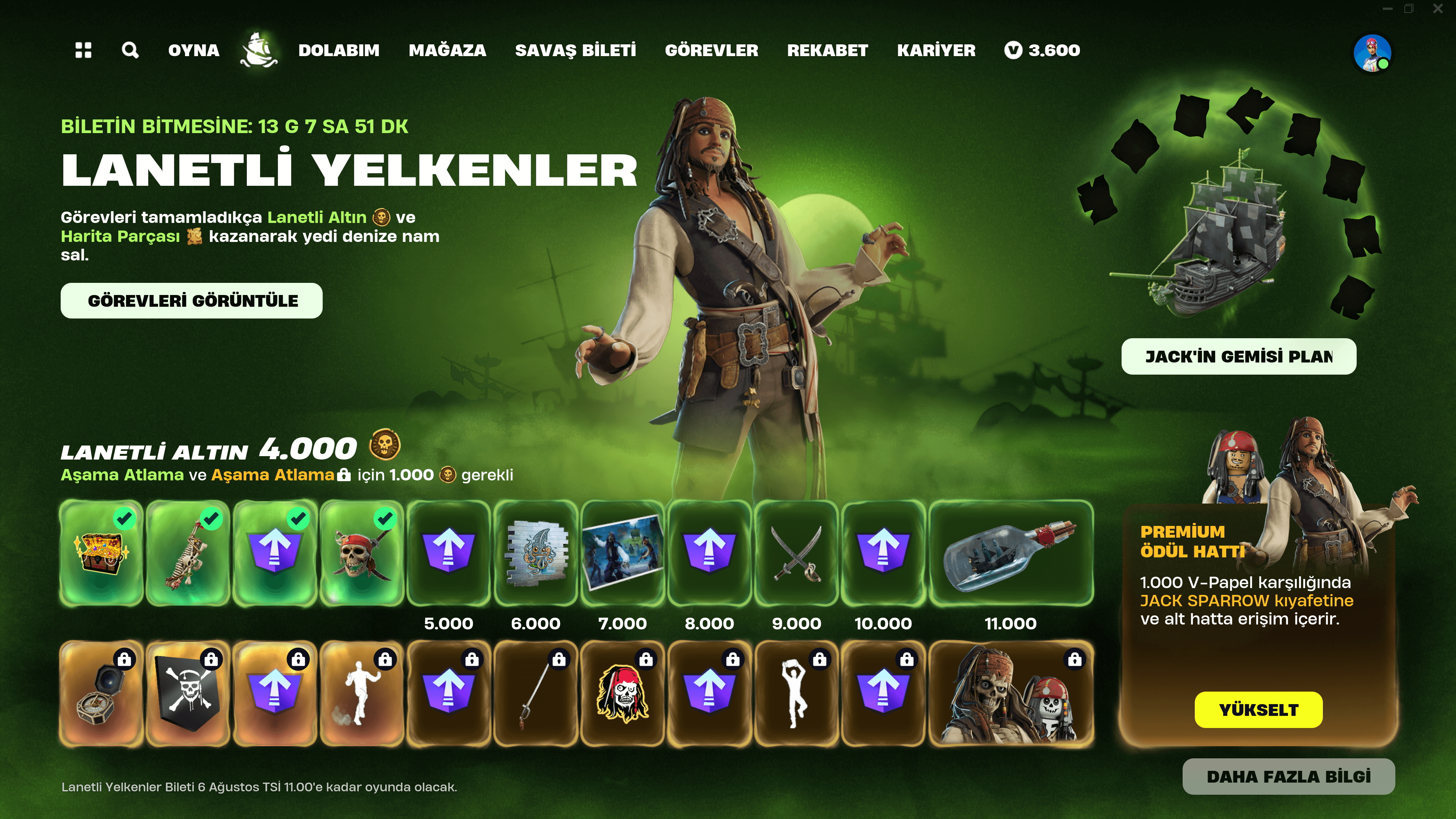 Fortnite Cursed Sails Pass Turkish