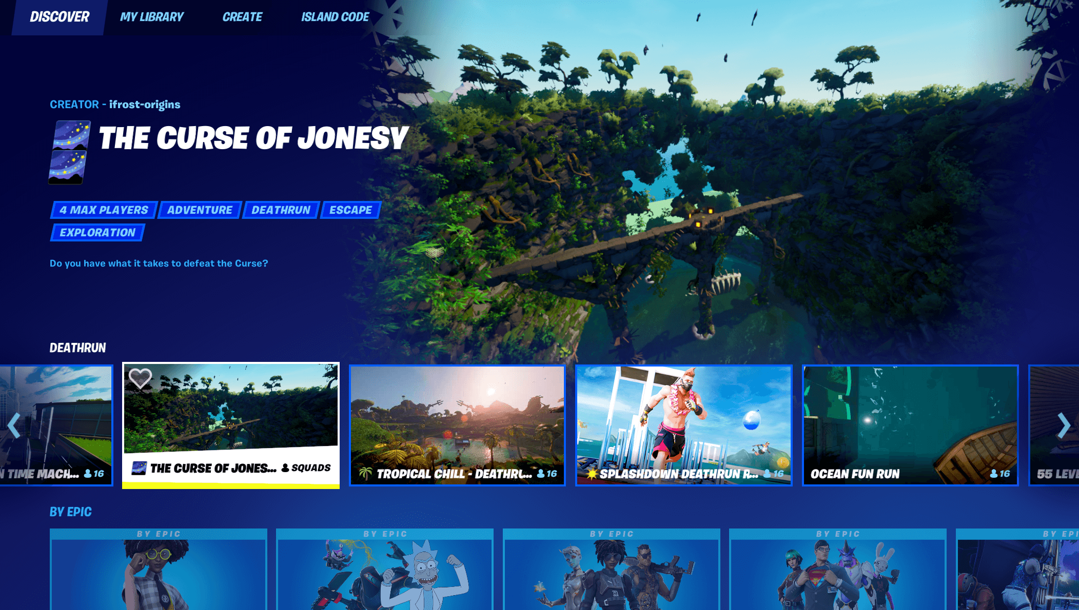 Fortnite Discover Games Menu