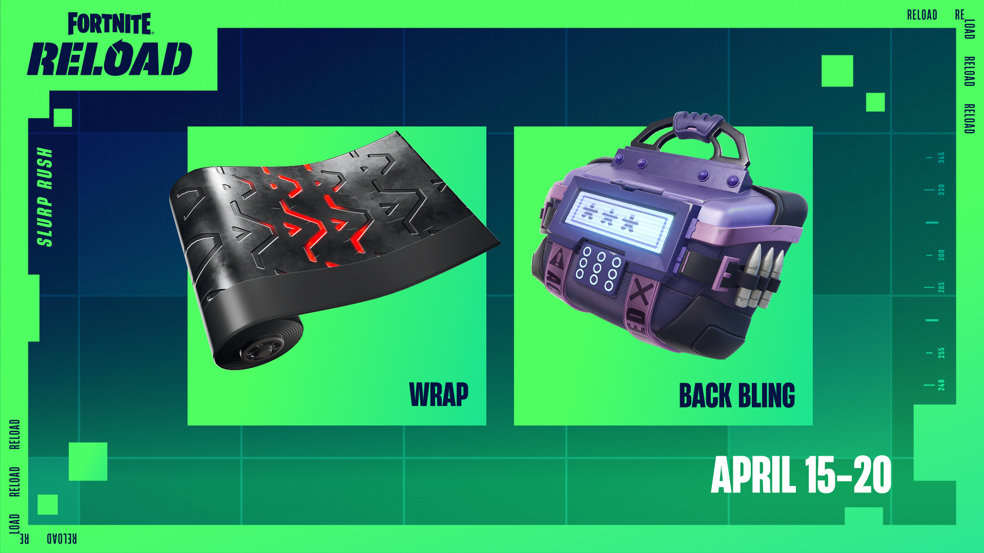 Fortnite Elite's Sigil Wrap and Route Kit Back Bling Twitch Drops rewards