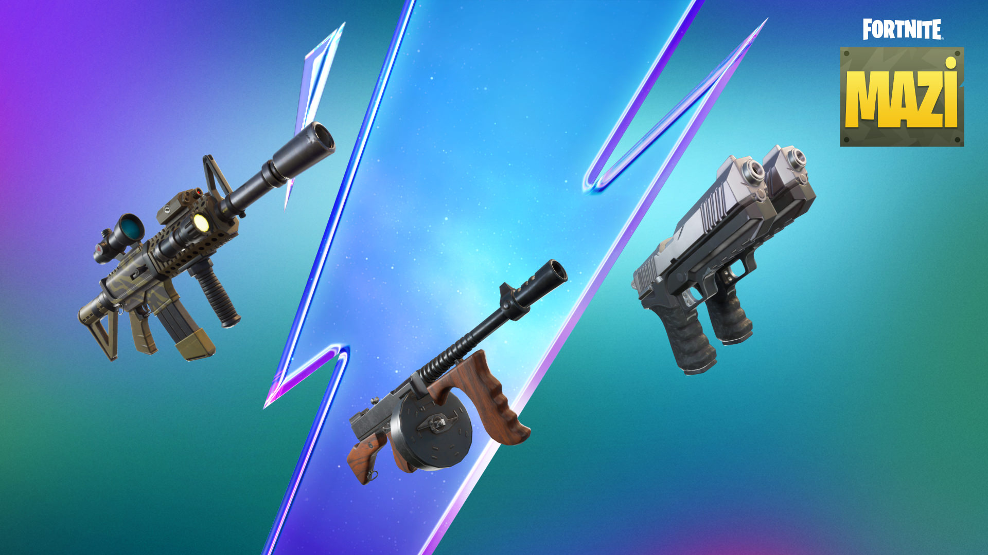 Fortnite OG Thermal Scoped Assault Rifle, Drum Gun, and Dual Pistols