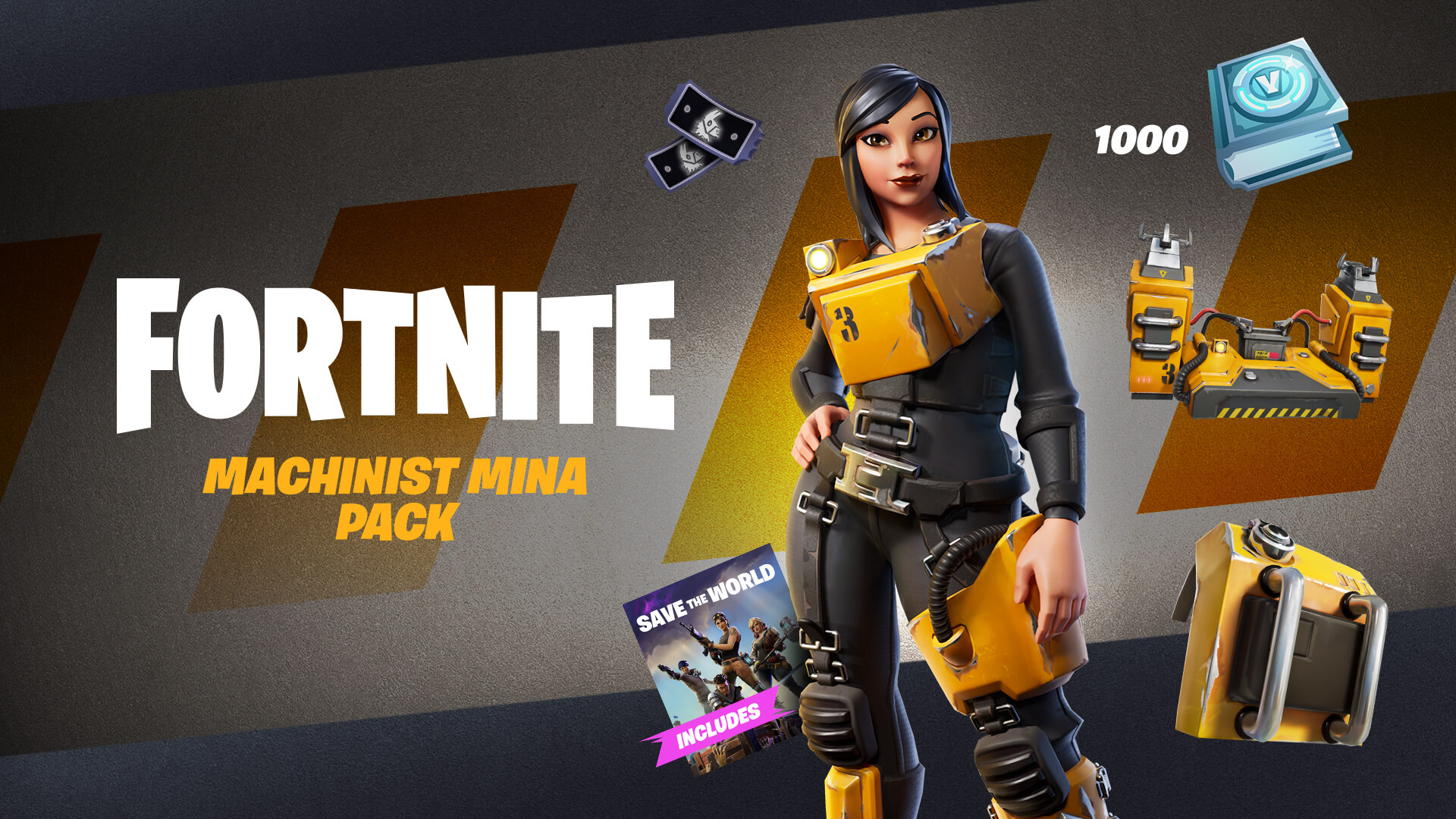 Fortnite Save the World Machinist Mina Pack