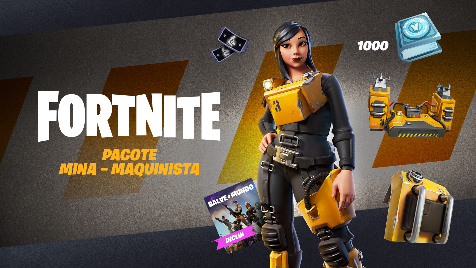 Fortnite Save The World Machinist Mina Pack Pt Br