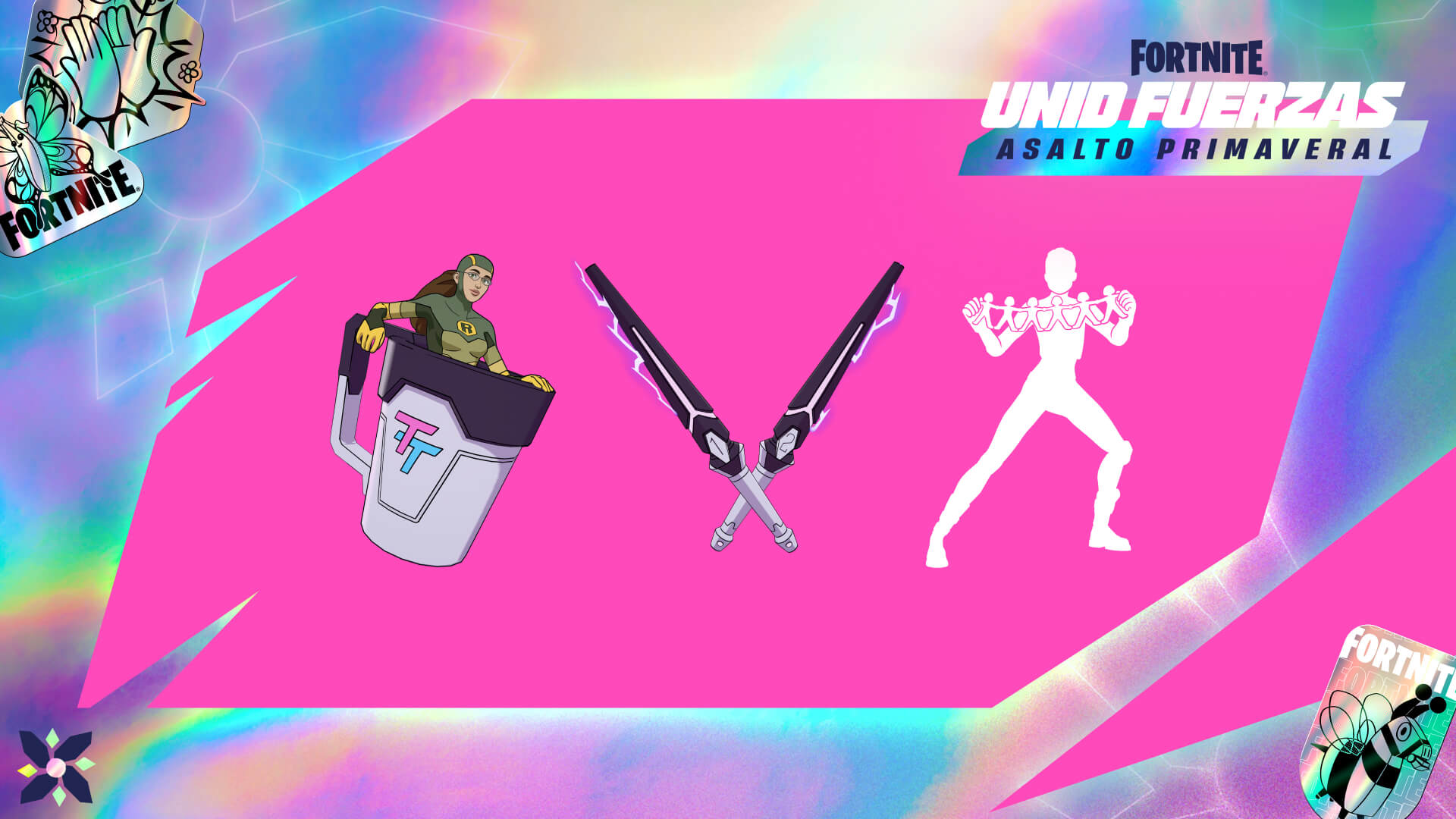 Fortnite Shrinking Rae Back Bling, Duplicating Batons Pickaxe, and Duplikates Emote