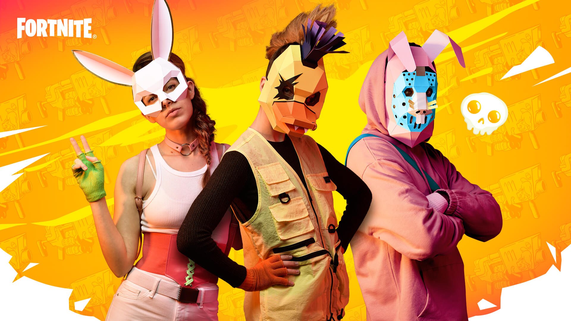 Máscaras de Dobradura Estouro de Primavera Fortnite