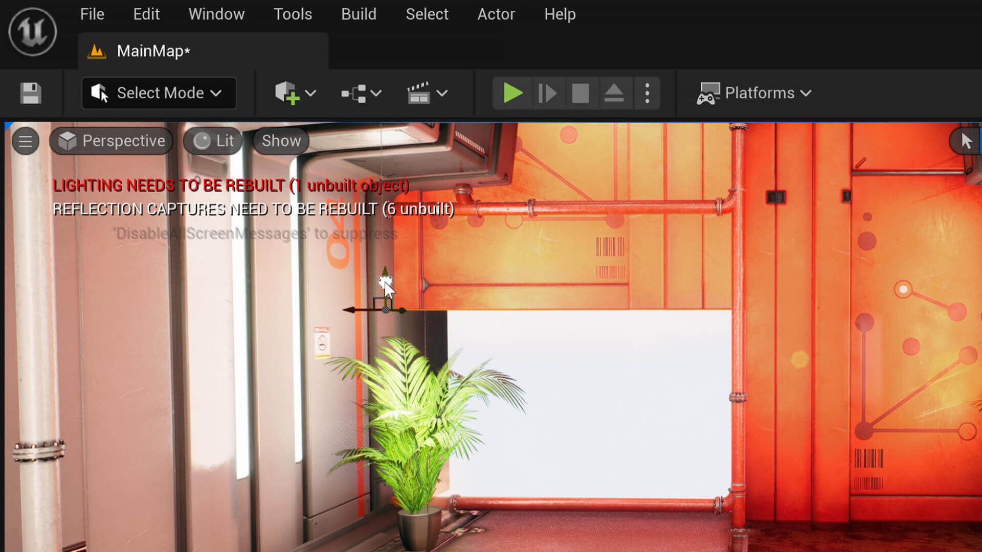 Déplacez la porte pour l'animer dans le Viewport de l'Unreal Engine