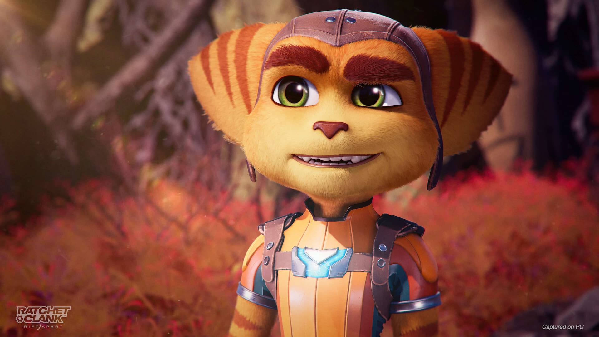 A screenshot of Ratchet from Ratchet & Clank: Rift Apart on PC