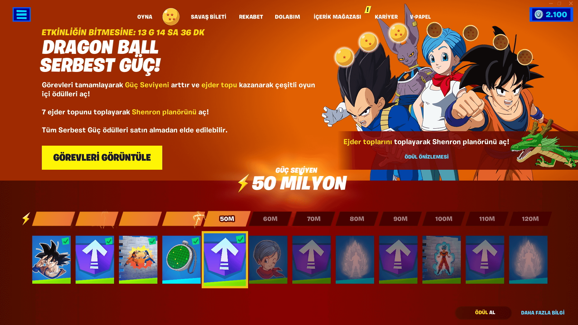 TR Fortnite Dragon Ball Power Unleashed Challenges