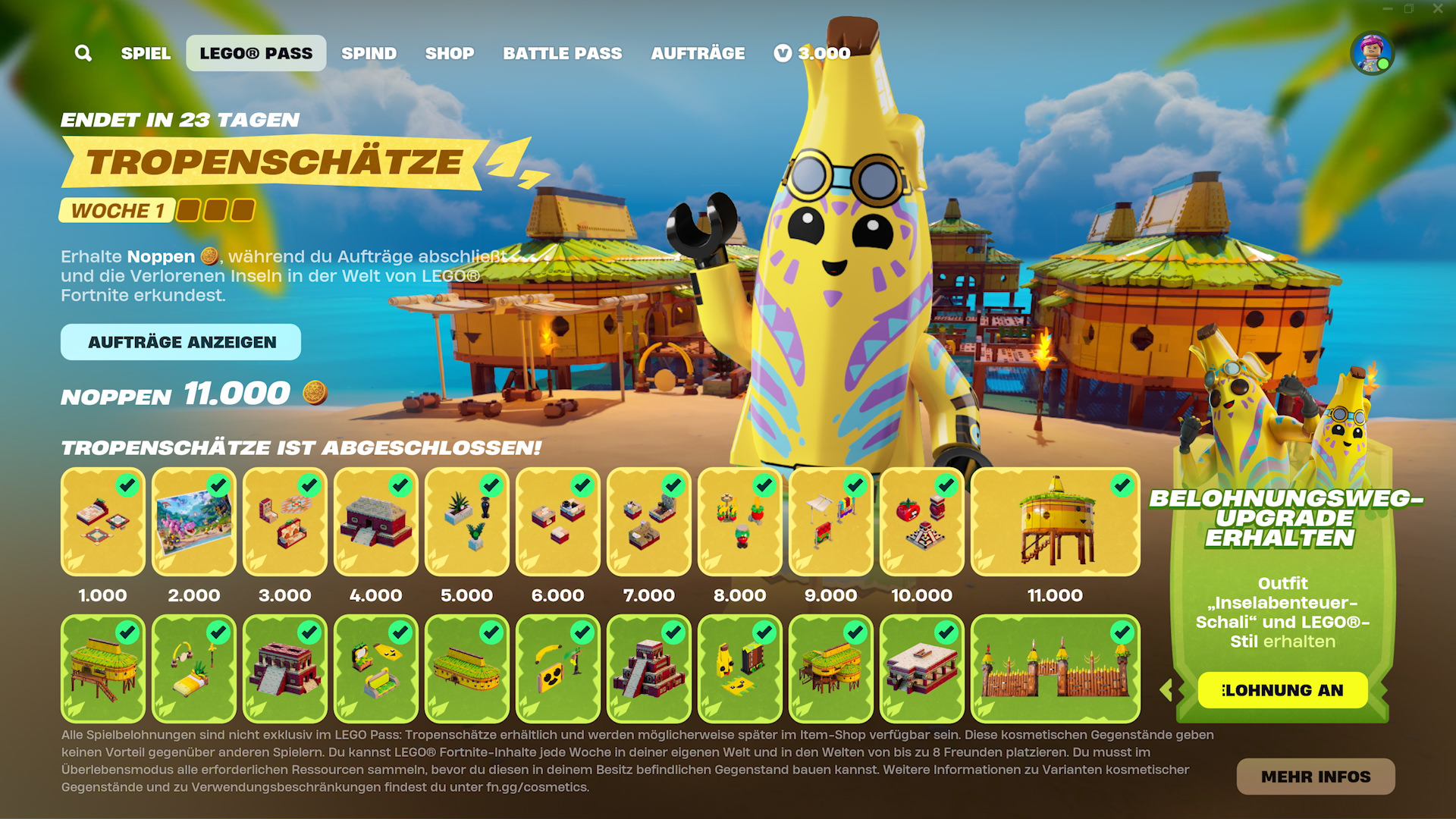 Tropical Treasures Pass Lego Fortnite Lost Isles DE