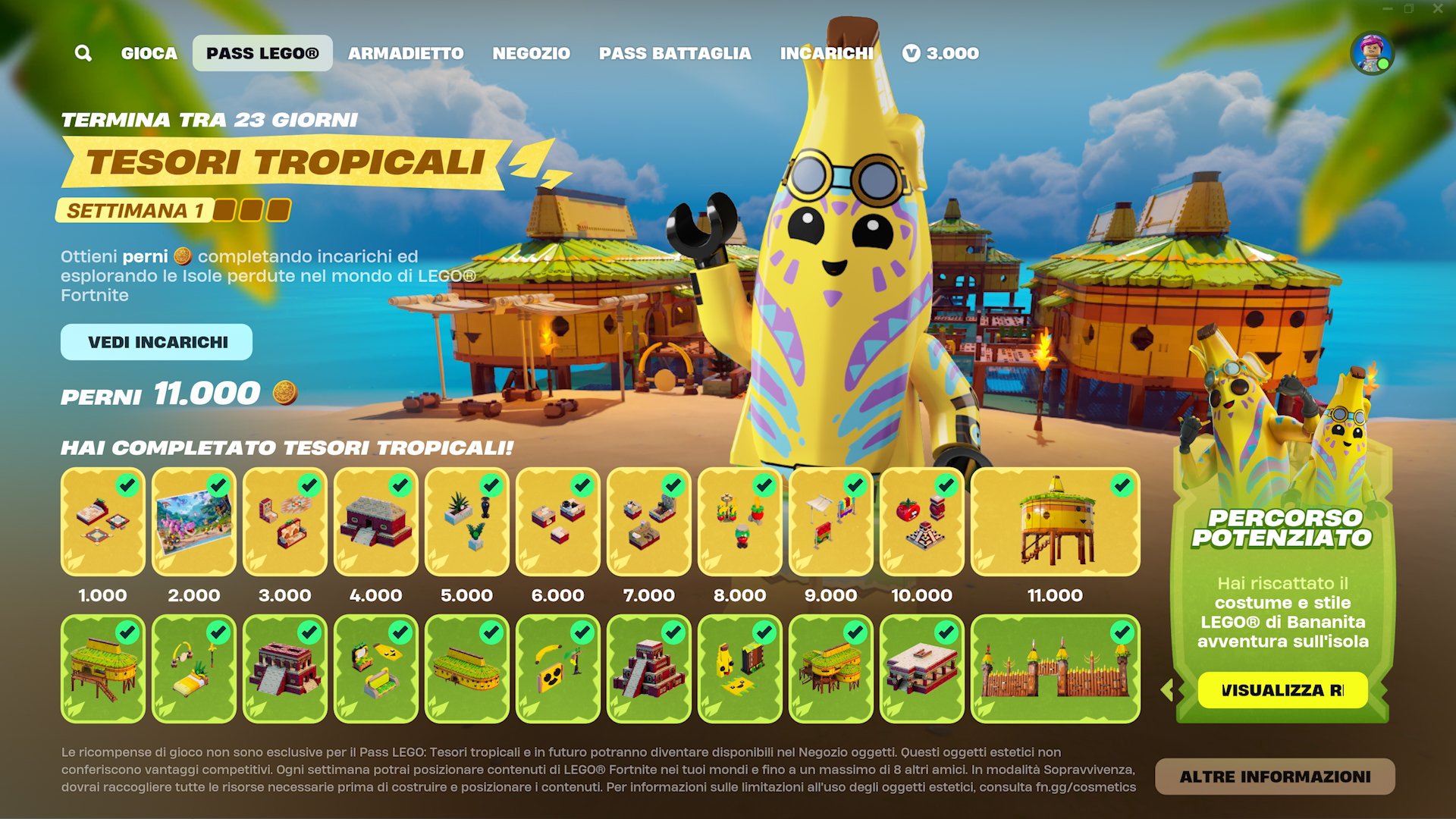 Tropical Treasures Pass Lego Fortnite Lost Isles IT